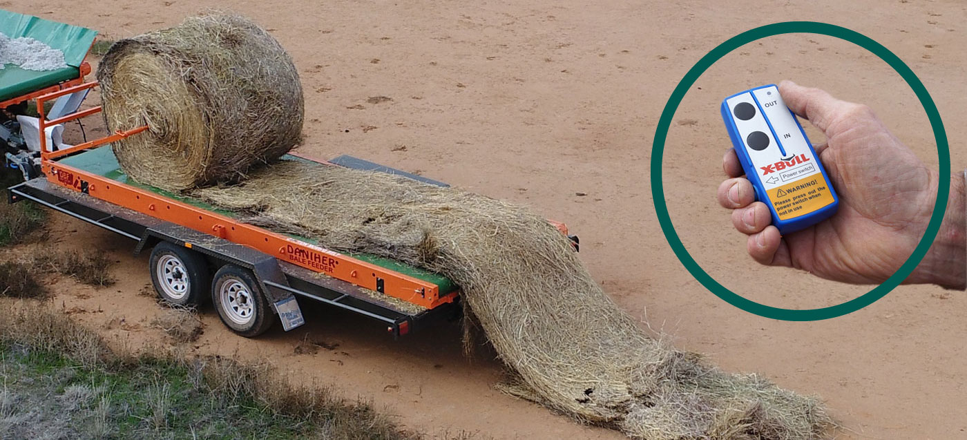 Daniher hay bale feeder from ute