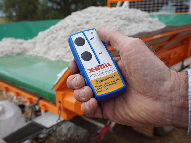 Hand-held remote control used to run the Daniher Bale Feeder belt